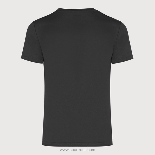 Playera Trek Negro Hombre | Tela Microperforada y Secado Rápido