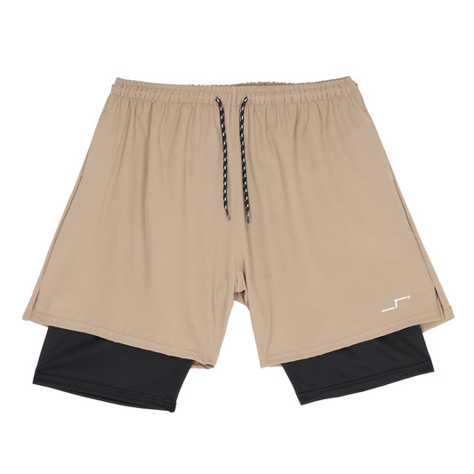 Short Deportivo Beige Hombre | Licra Interna
