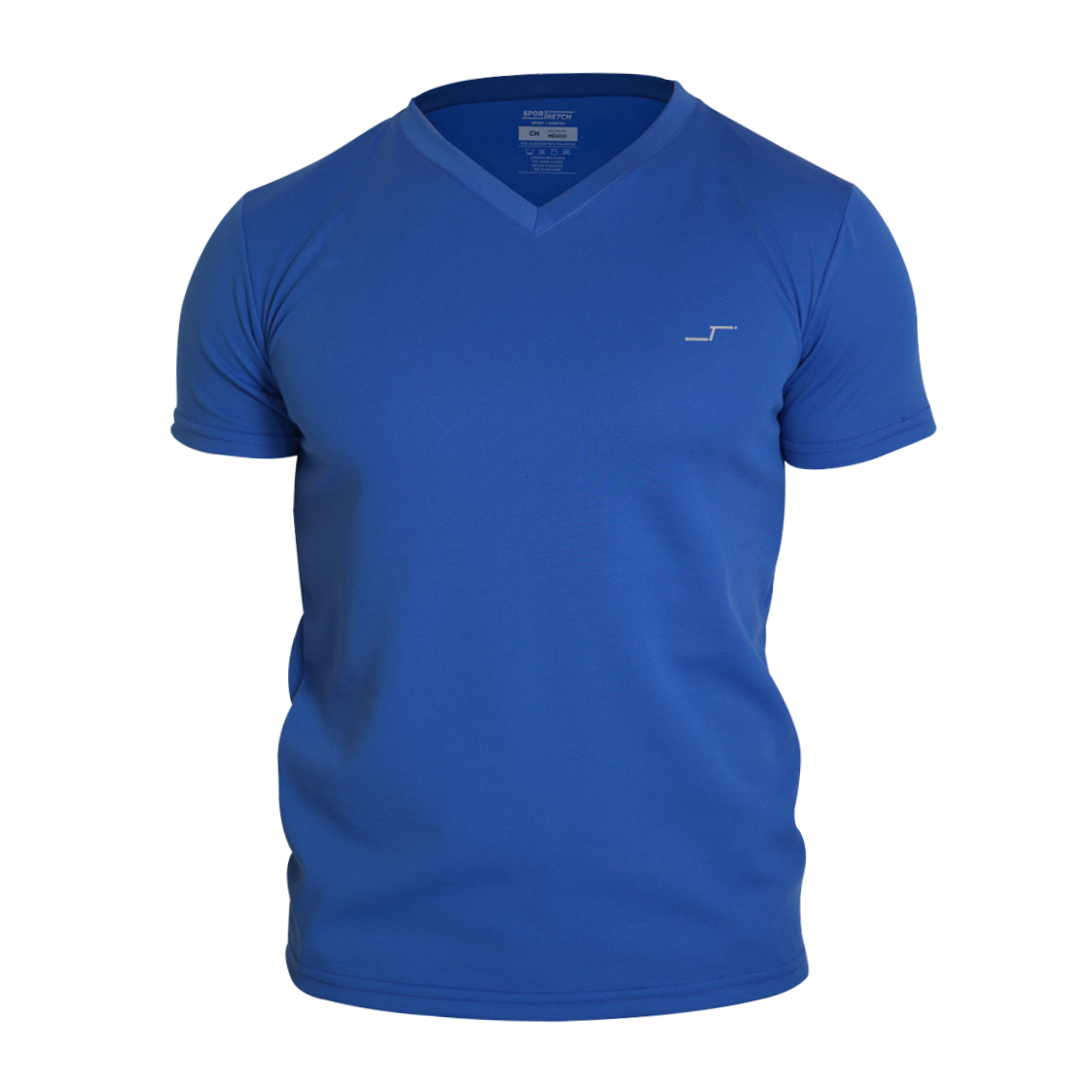 ▷ Playera Deportiva Azul Rey para Hombre Cuello V Ligera