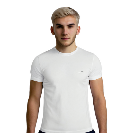 Playera Stretch Color Blanco | Cuello Redondo