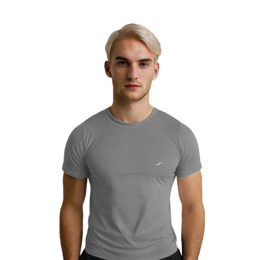 Playera RoundNeck Gris | Tecnología Dry Fit