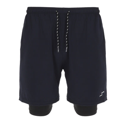 Short Deportivo Azul Marino para Hombre con Licra Interna