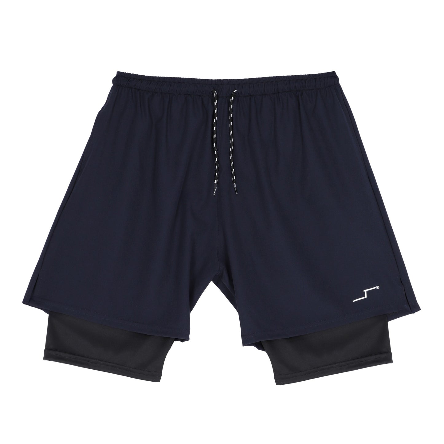 Short Deportivo Azul Marino para Hombre con Licra Interna