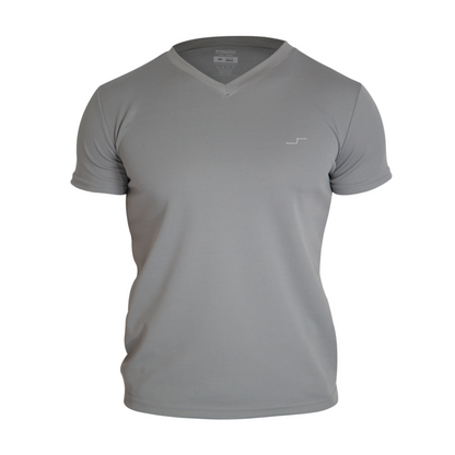 Playera Gris para Hombre Cuello V | Secado Rápido y Máxima Comodidad