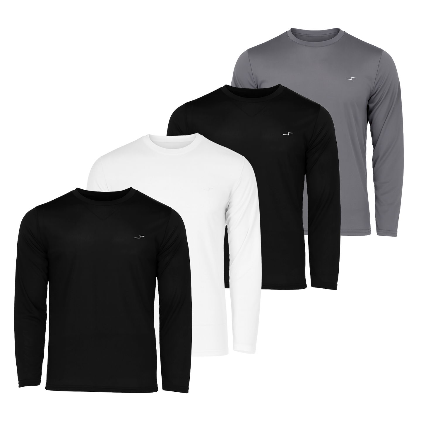 4 Playeras Deportivas Hombre Manga Larga Licra Secado Rápido