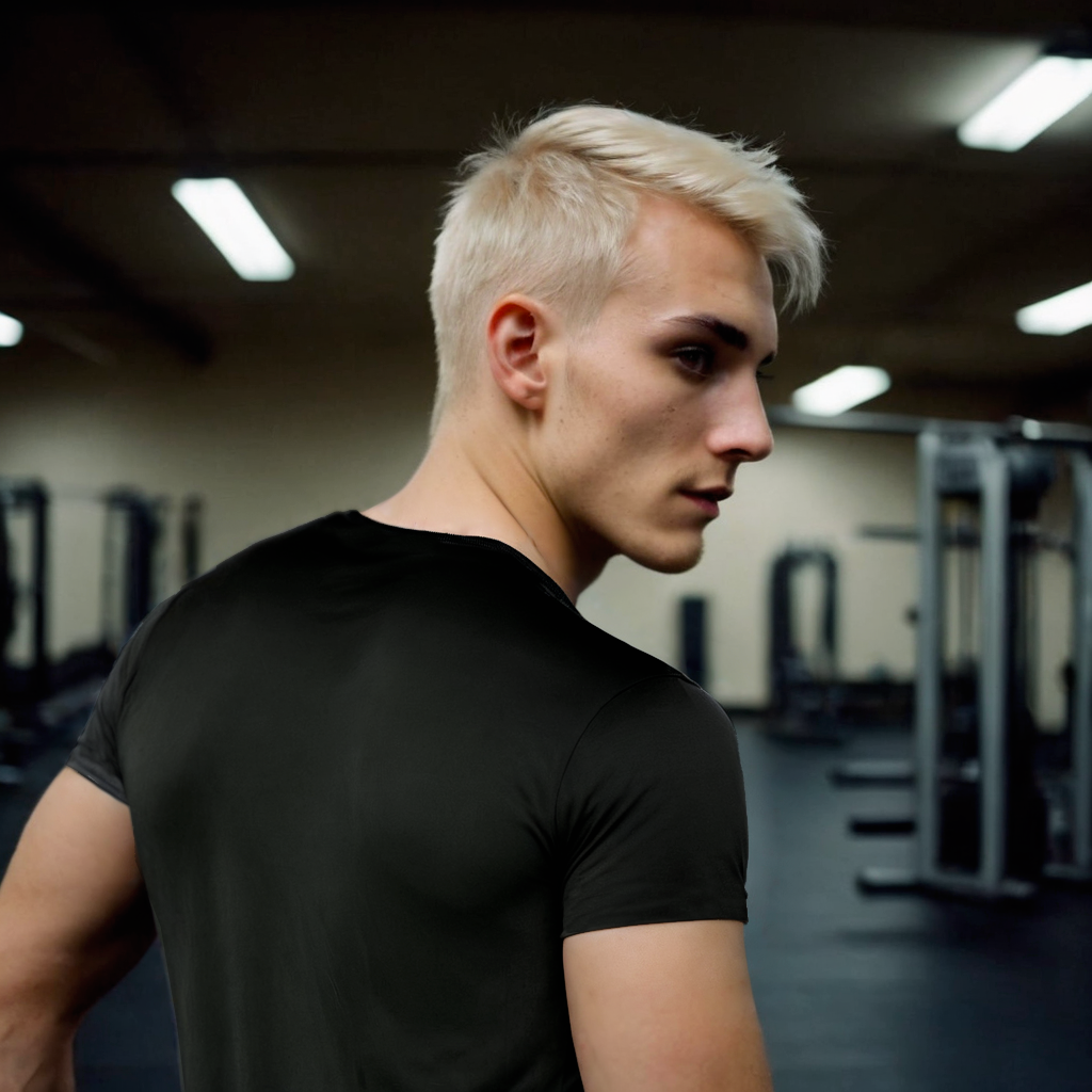 Playera Stretch Color Negro| Cuello Redondo