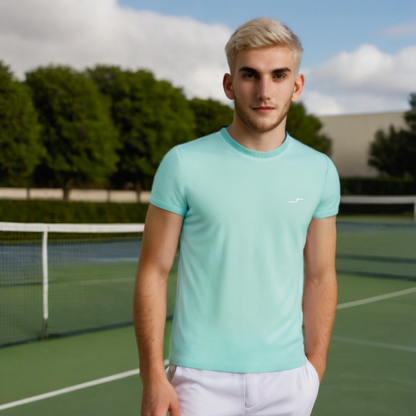 Playera Stretch Color Menta | Cuello Redondo