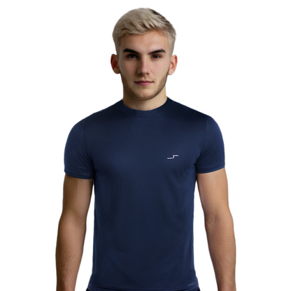 Playera Stretch Color Marino | Cuello Redondo