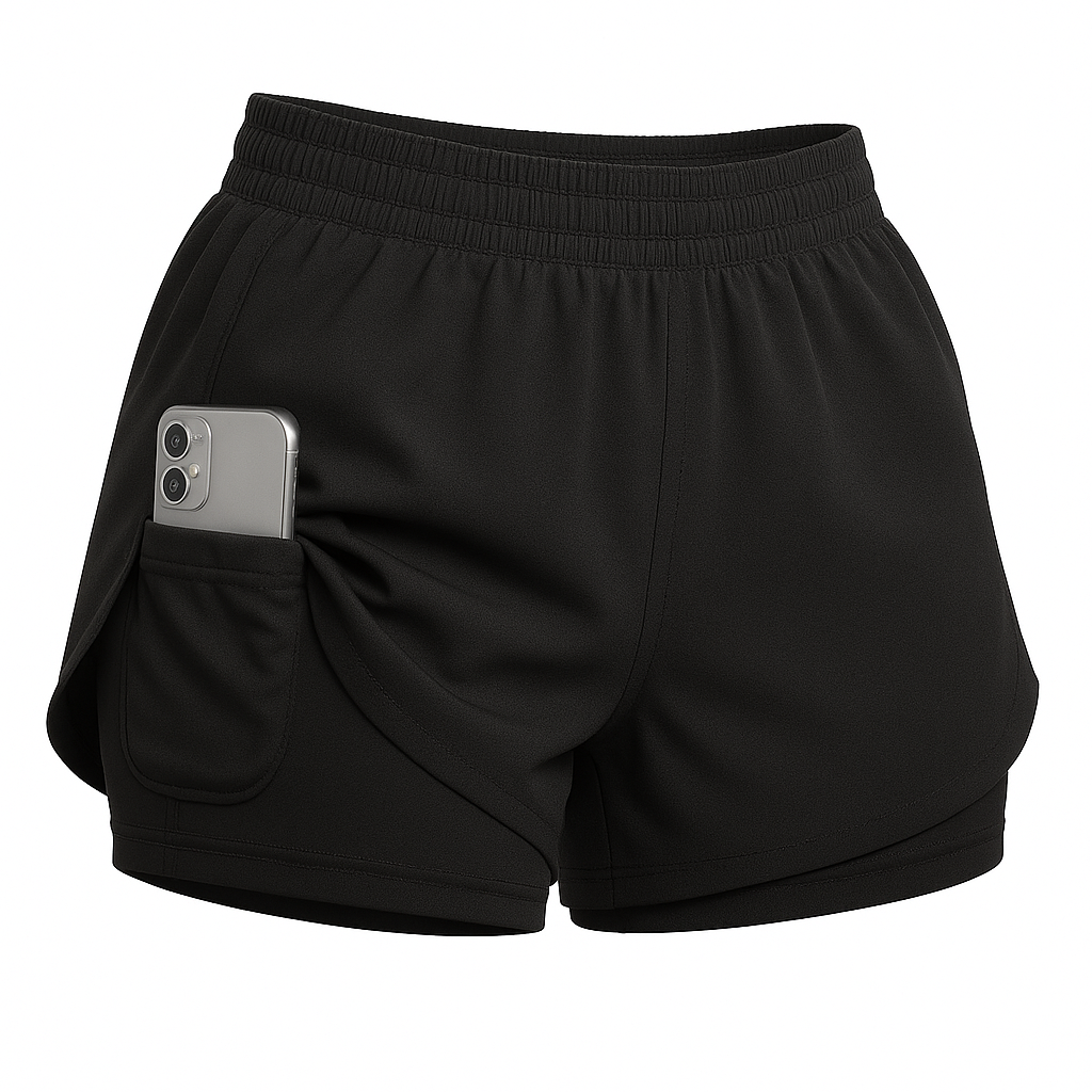 3 Shorts Deportivos Para Mujer 2 En 1 Licra Interior