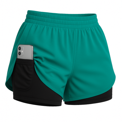 3 Shorts Deportivos Para Mujer 2 En 1 Licra Interior