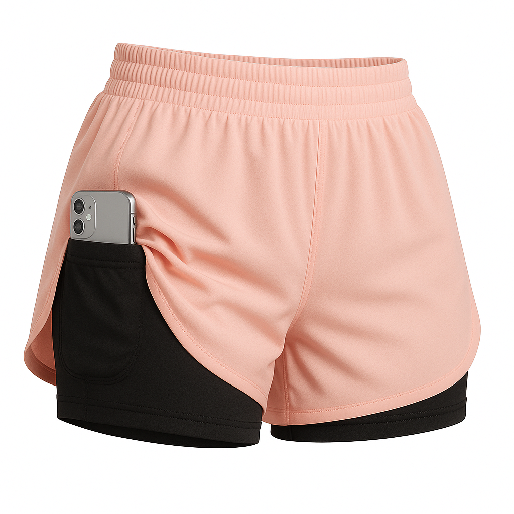 3 Shorts Deportivos Para Mujer 2 En 1 Licra Interior