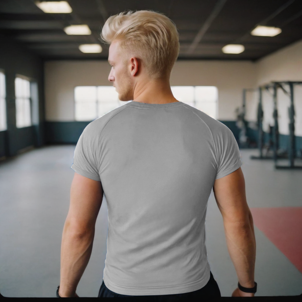 Playera Gris para Hombre Cuello V | Secado Rápido y Máxima Comodidad