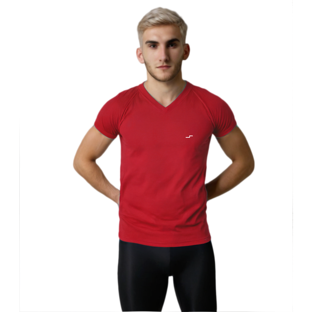 Playera Vneck Rojo | Comfort knit
